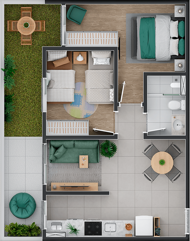 Apartamento Garden 43m²