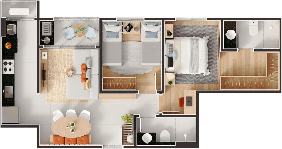 Apartamento <b class='text-[#C2A34B]'>60m²</b>