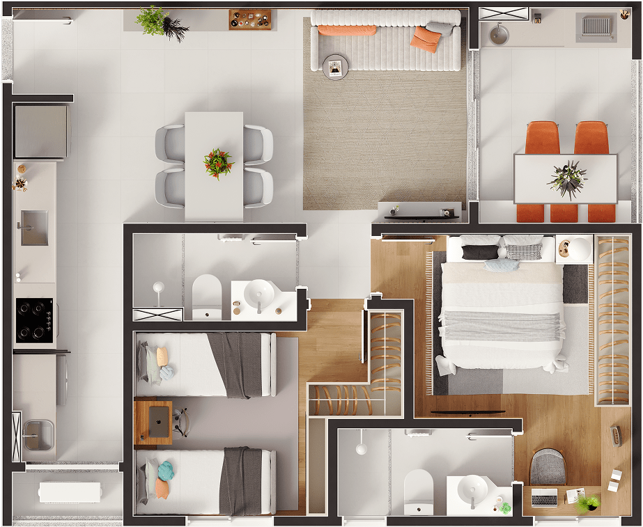 Apartamento <b class='text-[#C2A34B]'>64m²</b>