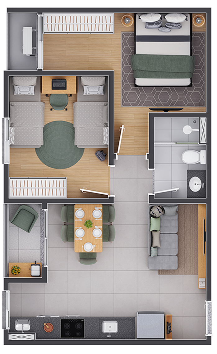 Apartamento </br> <b class='text-[#2DC33C]'>46m²</b>