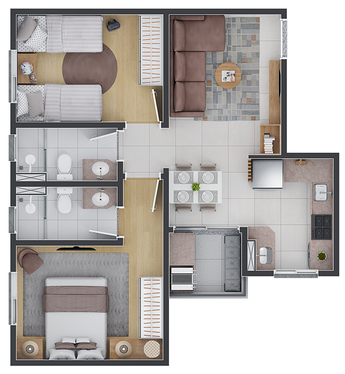 Apartamento </br> <b class='text-[#2DC33C]'>50m²</b>